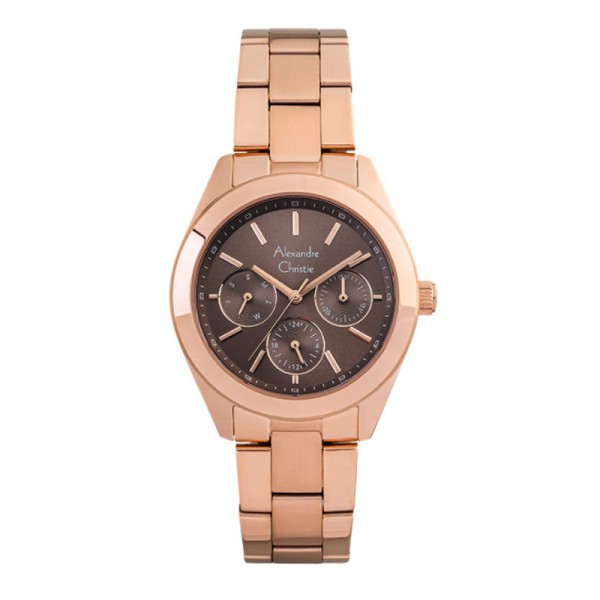 Alexandre Christie AC 2950 Rosegold Brown Dial BFBRGBO